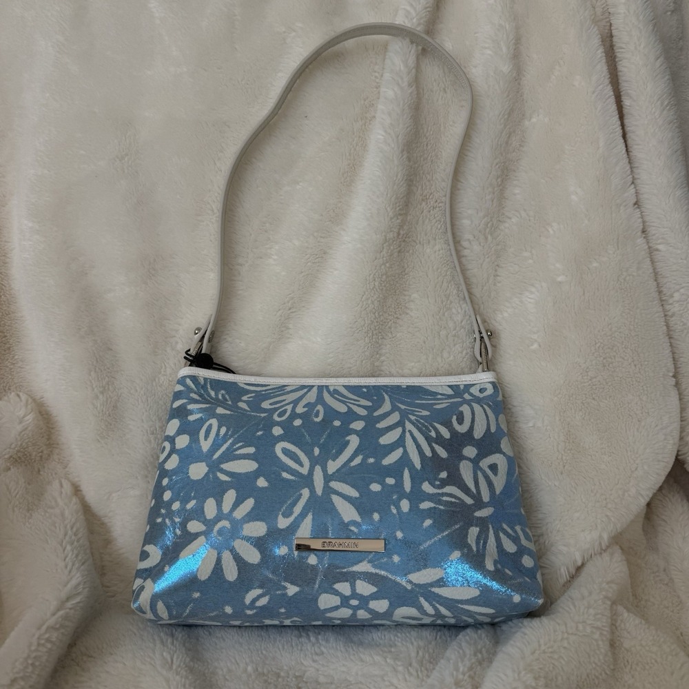 Brahmin  LORELEI Shoulder‎ Bag Bellbottom Blue Lucent Leather Shimmer NWT Summer